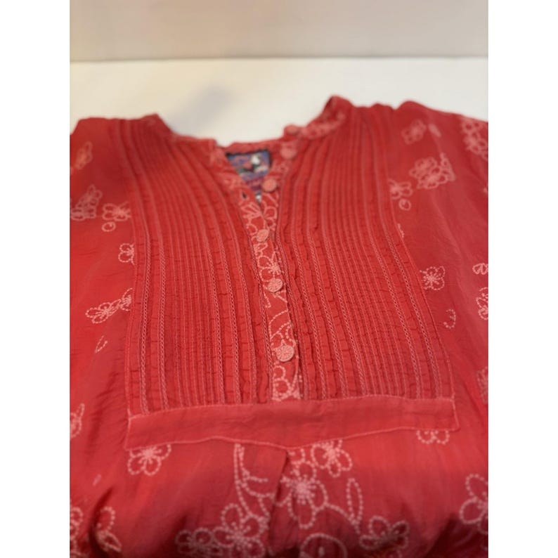 Johnny Was Embroidery Front & Back Large. Tangerine Tunic/Dress Bohemian Style image 7