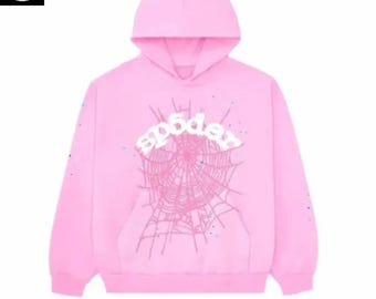 Sp5der OG Web Hoodie Pink || Unisex Spider Streetwear Pullover Sweatshirt