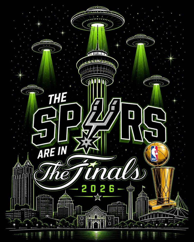 San Antonio Spurs Finals Shirt Design, Victor Wembanyama Alien Invasion ...