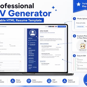 Generator CV na komputery, telefony i tablety – profesjonalna aplikacja do tworzenia CV z podglądem na żywo i eksportem PDF w przeglądarce
