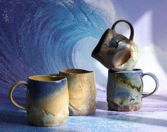 Personalized Secret Message Mug, Handmade Ceramic Mug, Wheel Thrown Pottery Coffee Cup, Rustic Stoneware Mug, Unique Gift for Coffee Lover