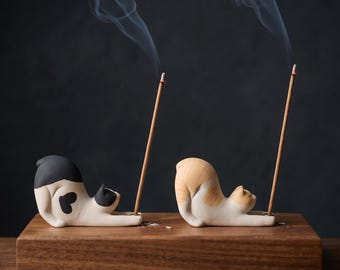 Cute Ceramic Cat Incense Burner, Cat Figurine Incense Holder, Aromatherapy Gift, Home Decor, Birthday Gift for Her, Cat Lover Gift