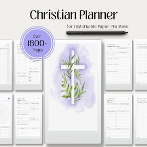 Christian Planner for reMarkable Paper Pro Move | 2026 Dated Digital Planner | Bible Study Prayer Sermon Notes Faith Journal