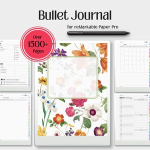 Bullet Journal for reMarkable Paper Pro Move, Dated 2026 Digital BuJo, Dot Grid Daily Weekly Monthly Hyperlinked PDF Elegant Color