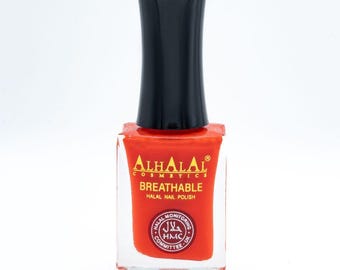 Halal Atmungsaktiver Gel-Nagellack Rot Weiß | Vegane Tierversuchsfreie glänzende Nagelfarbe