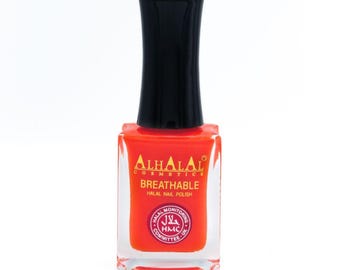 Halal Atmungsaktiver Gel-Nagellack Rot Weiß | Vegane Tierversuchsfreie glänzende Nagelfarbe
