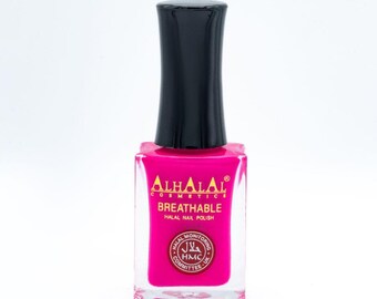 Halal Atmungsaktiver Gel-Nagellack Rot Weiß | Vegane Tierversuchsfreie glänzende Nagelfarbe
