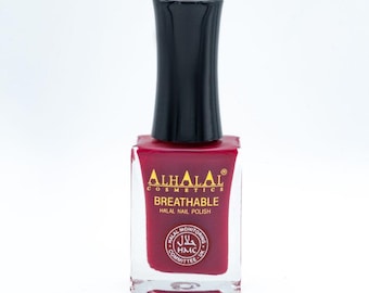 Halal Atmungsaktiver Gel-Nagellack Rot Weiß | Vegane Tierversuchsfreie glänzende Nagelfarbe