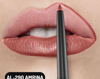 Matte Lip Liner Stift | Langanhaltender glatter Lippendefinierer, Präzisionskontur Make-up (AL-290 Amrina)