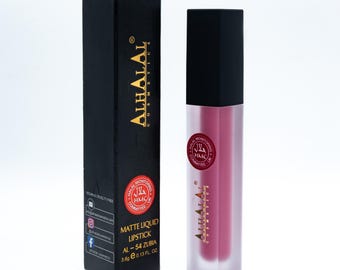 Halal Matte Liquid Lipstick – Long Lasting Vegan Lip Color (Shade AL54 ZUBIA)