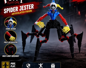 Monster Puppet Figure, Horror Game Action Figure, Creepy Spider Creature Collectible, Gamer Desk Decor Toy, Fantasy Monster Gift