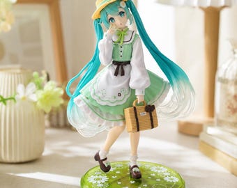 Anime Miku Figure, Anime Girl Collectible Statue, Gamer Room Decor, Cute Manga Desk Decor, Anime Fan Gift 18 cm