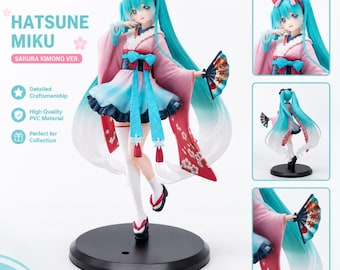 Figurka Miku z anime, kolekcjonerska figurka anime, figurka akcji Vocaloid, dekoracja pokoju gracza, prezent dla fanki anime dla niej