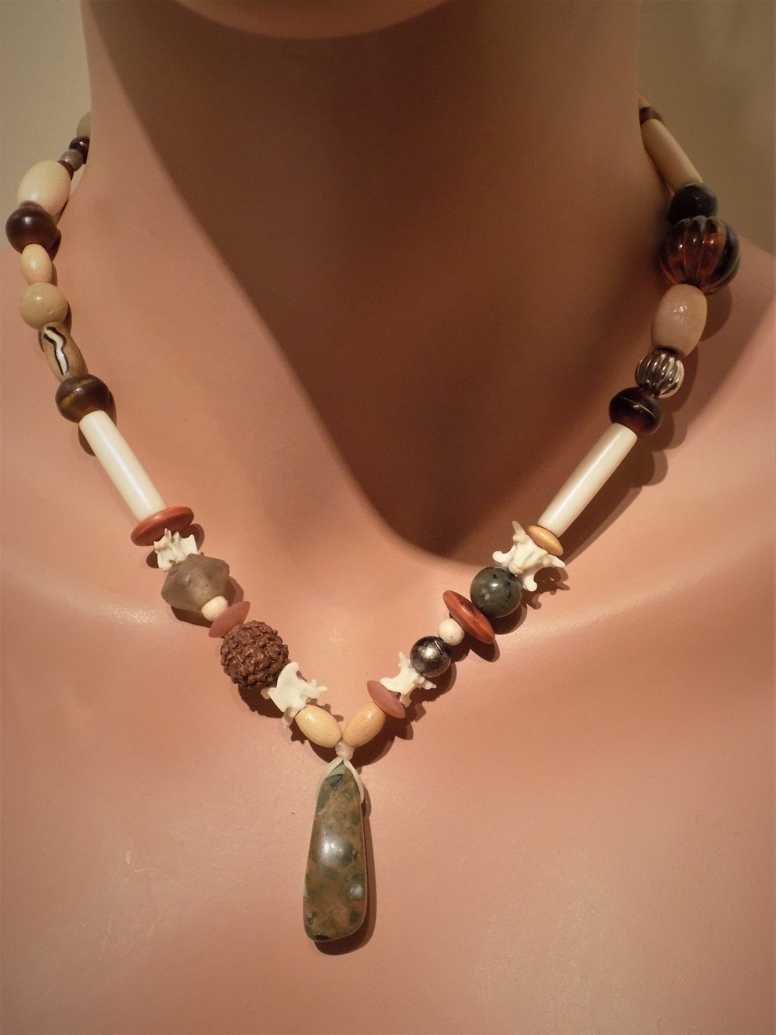 Real Bone Jewelry/ Snake Bone Necklace/ Rainbow Jasper | Etsy