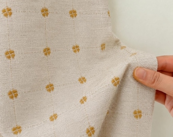 Cortinas de lino y algodón con estampado floral amarillo mostaza, cortinas semitransparentes que filtran la luz, paneles de ventana personalizados de color beige natural estilo casa de campo, hechas a medida.