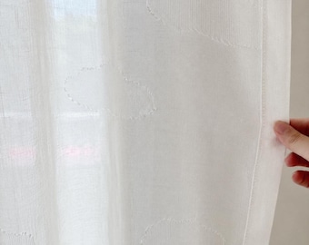 Cortinas transparentes con diseño de nubes, cortinas transparentes blancas texturizadas, cortinas abstractas con diseño de nubes, cortinas a medida, cortinas con lazos en la parte superior, cortinas para sala de estar.