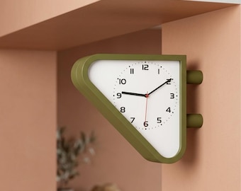 Orologio da stazione a doppia faccia ispirato agli anni '70 di Seiko / Decorazione retrò in stile Mid-Century Modern