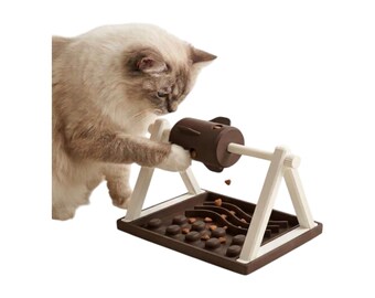 Giocattolo distributore di snack per gatti / Mangiatoia girevole a puzzle, vassoio per alimentazione lenta, arricchimento ambientale stampato in 3D