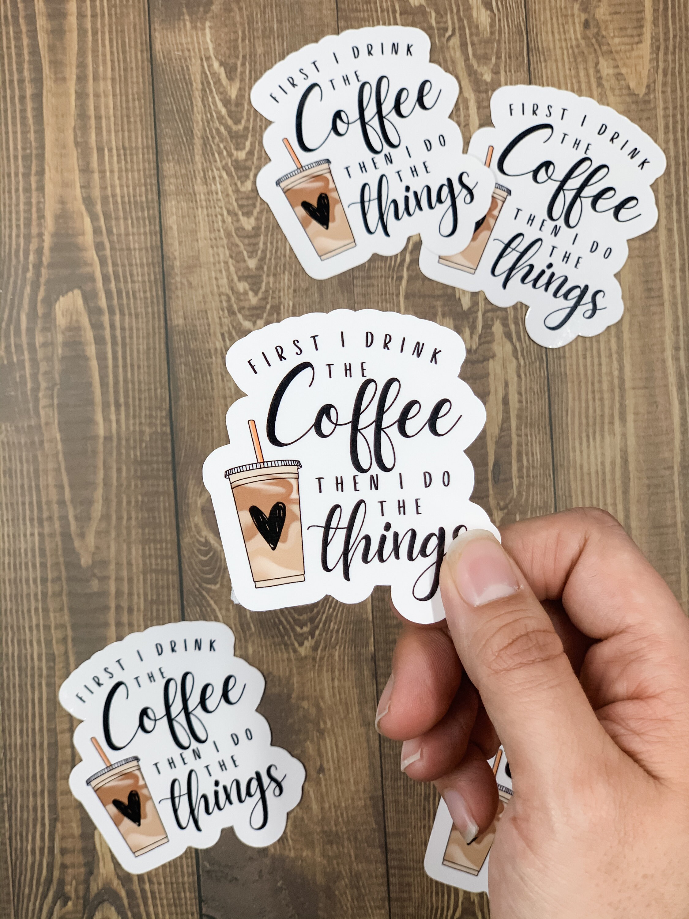 Zuerst trinke ich den Kaffee / eine wetterfeste Aufkleber / | Etsy