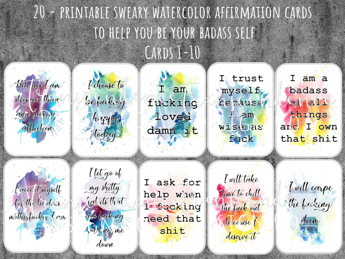 one-sided-printable-swear-word-watercolor-affirmation-card-etsy