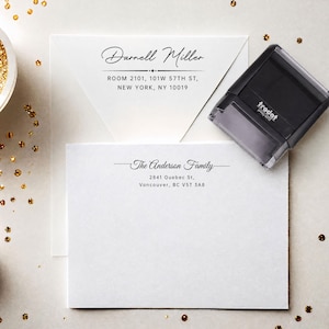 Gepersonaliseerde retouradresstempel, zelfinktende poststempel, cadeau voor huwelijksuitnodigingen
