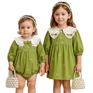 matching sister holiday dresses Girls Gingerbread Embroidered Dress | Holiday Outfit main image 0
