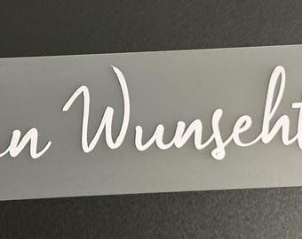 Personalisierte Aufkleber, Schriftzüge, Vinylfolie, Beschriftungen, Sticker, Etiketten, Wunschtext, Namensschild, Hochzeit, Nummern