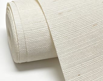 Hand Woven Sisal Wallpaper, Soft Beige Textured Grasscloth Wall Covering (Unpasted)