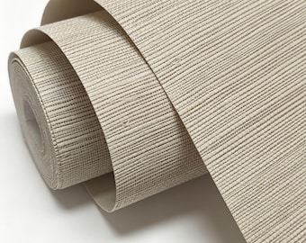 Natural Grasscloth Wallpaper, Neutral Beige Sisal Woven Wallcovering (Unpasted)
