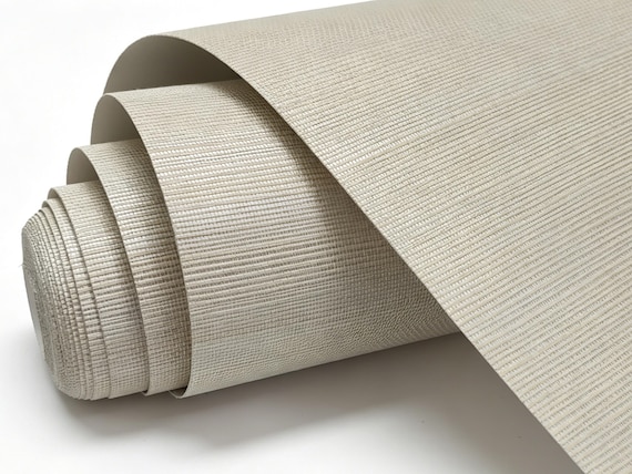 Printable Substrate ,Natural Sisal Grasscloth Wallpaper, Light Grey Textured Woven Wallcovering (Unpasted)