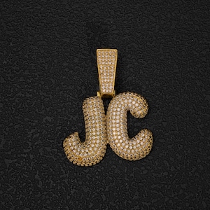 Iced Out Initial Pendant Moissanite 925 Sterling Silver Custom Letter Necklace Hip Hop Bling Jewelry Gift for Him Her