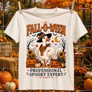 Fall-O-Ween Witch Duck Sublimation PNG | Spooky Expert Pumpkin Shirt Graphic File