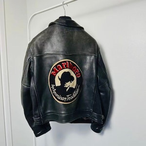 70〜80s EURO Marlboro wool jacket Wool/Leather Red Football Racing