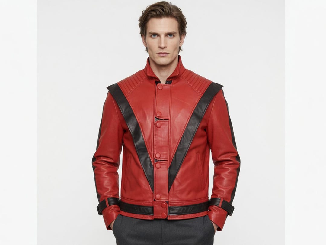 Michael Jackson Thriller Jacket | Red Leather 80s Cosplay Costume