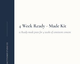 Ready-Made Social Media Posts for Health Practitioners — 4 Week Content Kit Layout 3 — 12 Done-For-You Clinical Posts
