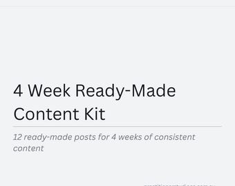 Ready-Made Social Media Posts for Health Practitioners — 4 Week Content Kit Layout 2 — 12 Done-For-You Clinical Posts