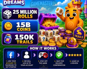 Dice Dreams 25 miljoen rollen met GRATIS 130K koekjes - snelle levering