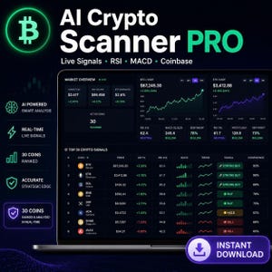 AI Crypto Scanner Pro Python Jupyter Notebook | Live Coinbase Dashboard RSI MACD Buy Sell Signals Trading Tool