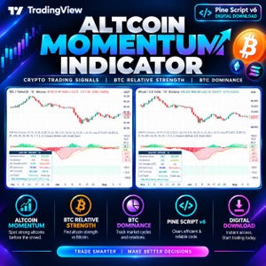 Altcoin Momentum Indicator for TradingView | Crypto Signals, BTC Dominance (Pine Script v6) | Crypto Trading Tool for Beginners & Traders
