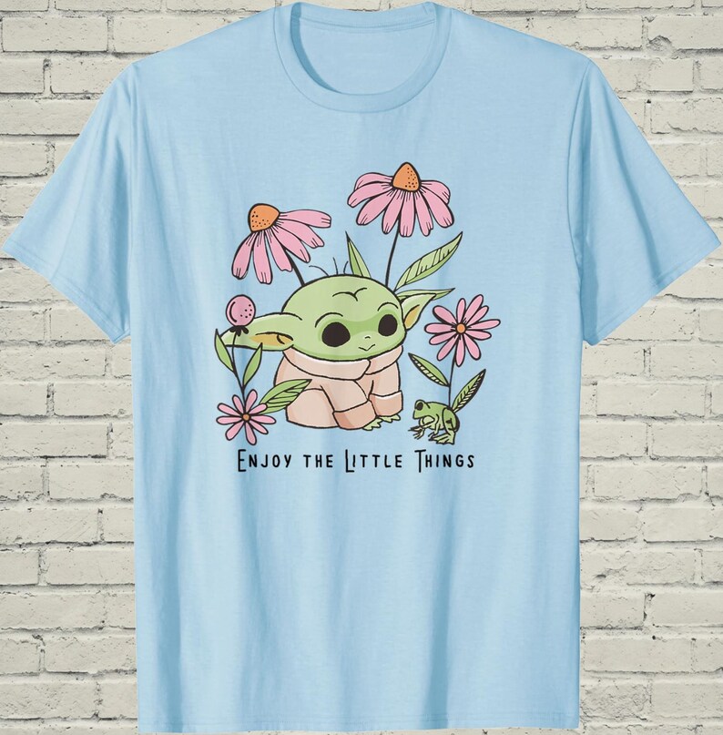 Star Wars Baby Yoda Shirt, Cute Grogu Enjoy Little Things Top, Sci Fi Birthday Gift For Nerd image 4