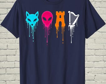 Funny Fox Alien TShirt, Surreal Castle Spurs Harper Apparel, Weird Birthday Gift For Teenager