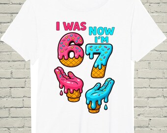 I Was 6 Now Im 7 Shirt, Turning Seven Youth Tee, Seventh Birthday Party Outfit, Funny Bday Gift For Boy Girl