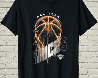 Trendy New York Knicks Basketball Shirt, Retro Lightning Bolt Graphic Tee, Game Day Sports Gift For Boyfriend