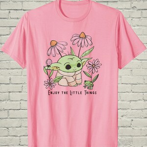 Star Wars Baby Yoda Shirt, Cute Grogu Enjoy Little Things Top, Sci Fi Birthday Gift For Nerd image 5
