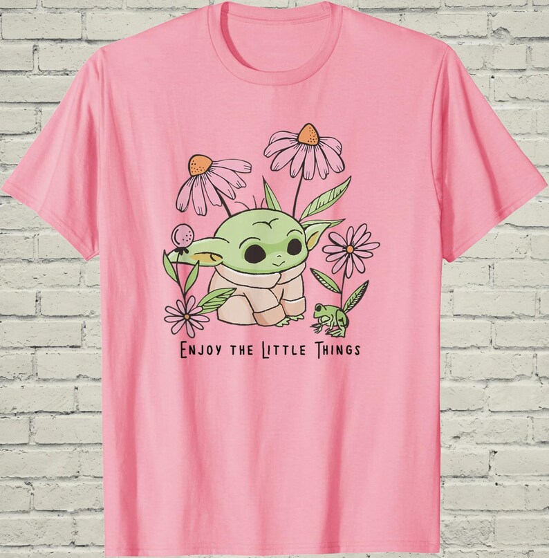 Star Wars Baby Yoda Shirt, Cute Grogu Enjoy Little Things Top, Sci Fi Birthday Gift For Nerd image 5