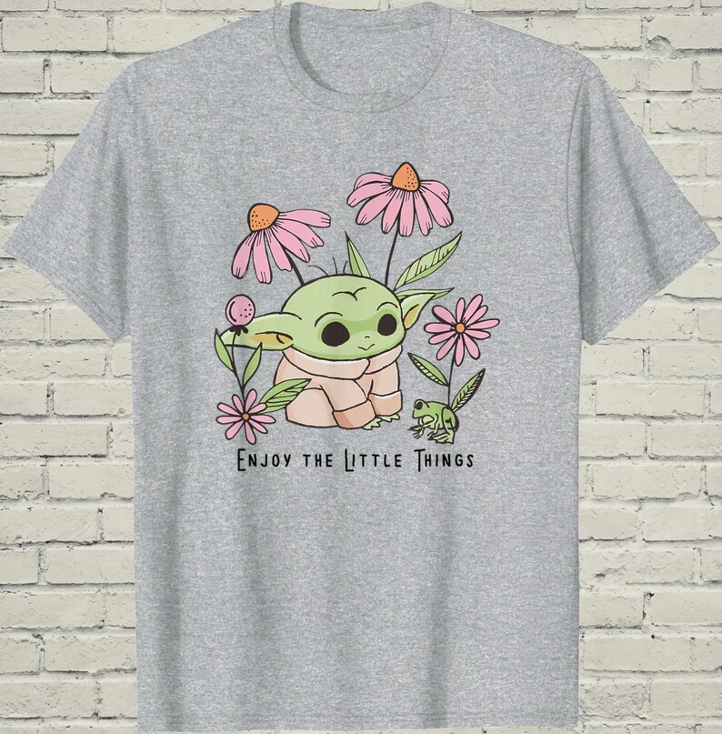 Star Wars Baby Yoda Shirt, Cute Grogu Enjoy Little Things Top, Sci Fi Birthday Gift For Nerd image 3