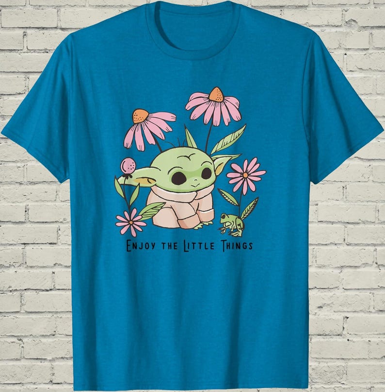 Star Wars Baby Yoda Shirt, Cute Grogu Enjoy Little Things Top, Sci Fi Birthday Gift For Nerd image 2