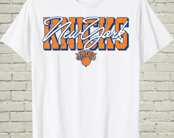 New York Knicks Shirt, Blockletter Script Tee, Game Day Gift For Him, Retro Basketball Top, Sports Fan Apparel, City Souvenir