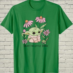 Star Wars Baby Yoda Shirt, Cute Grogu Enjoy Little Things Top, Sci Fi Birthday Gift For Nerd image 6