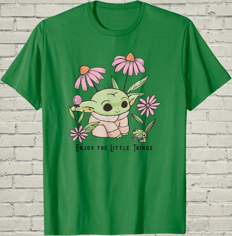 Star Wars Baby Yoda Shirt, Cute Grogu Enjoy Little Things Top, Sci Fi Birthday Gift For Nerd image 6